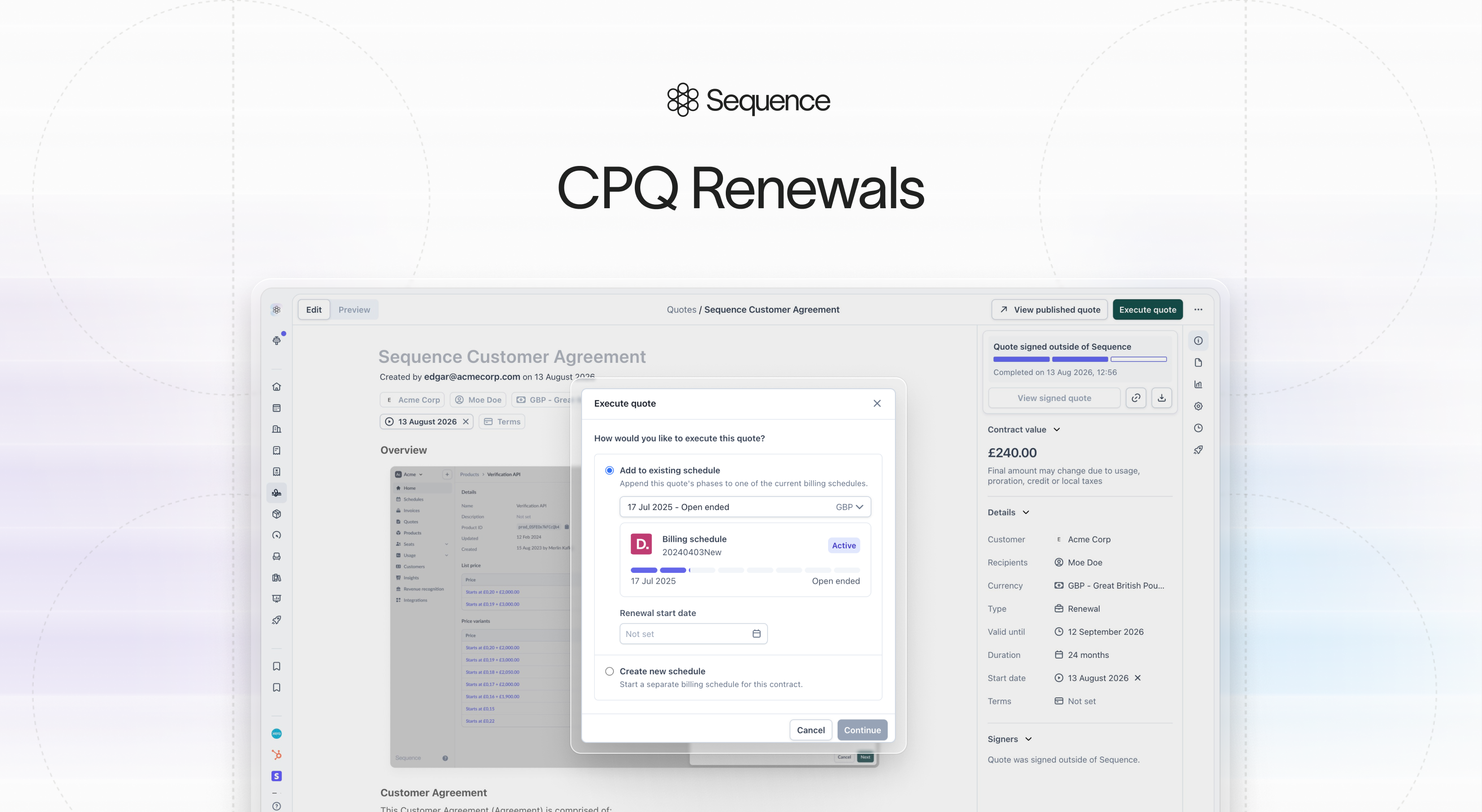 CPQ renewals