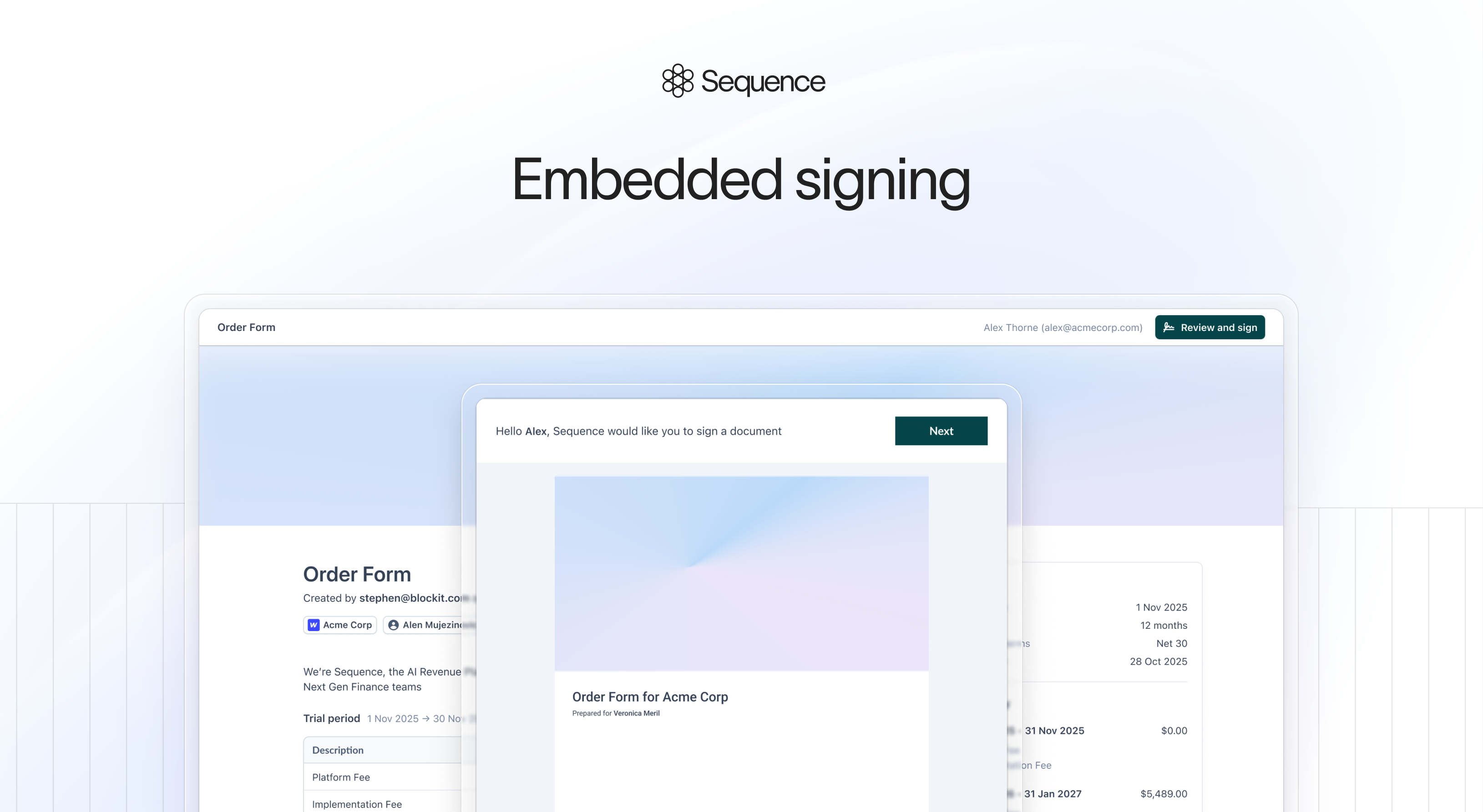 Embedded signing