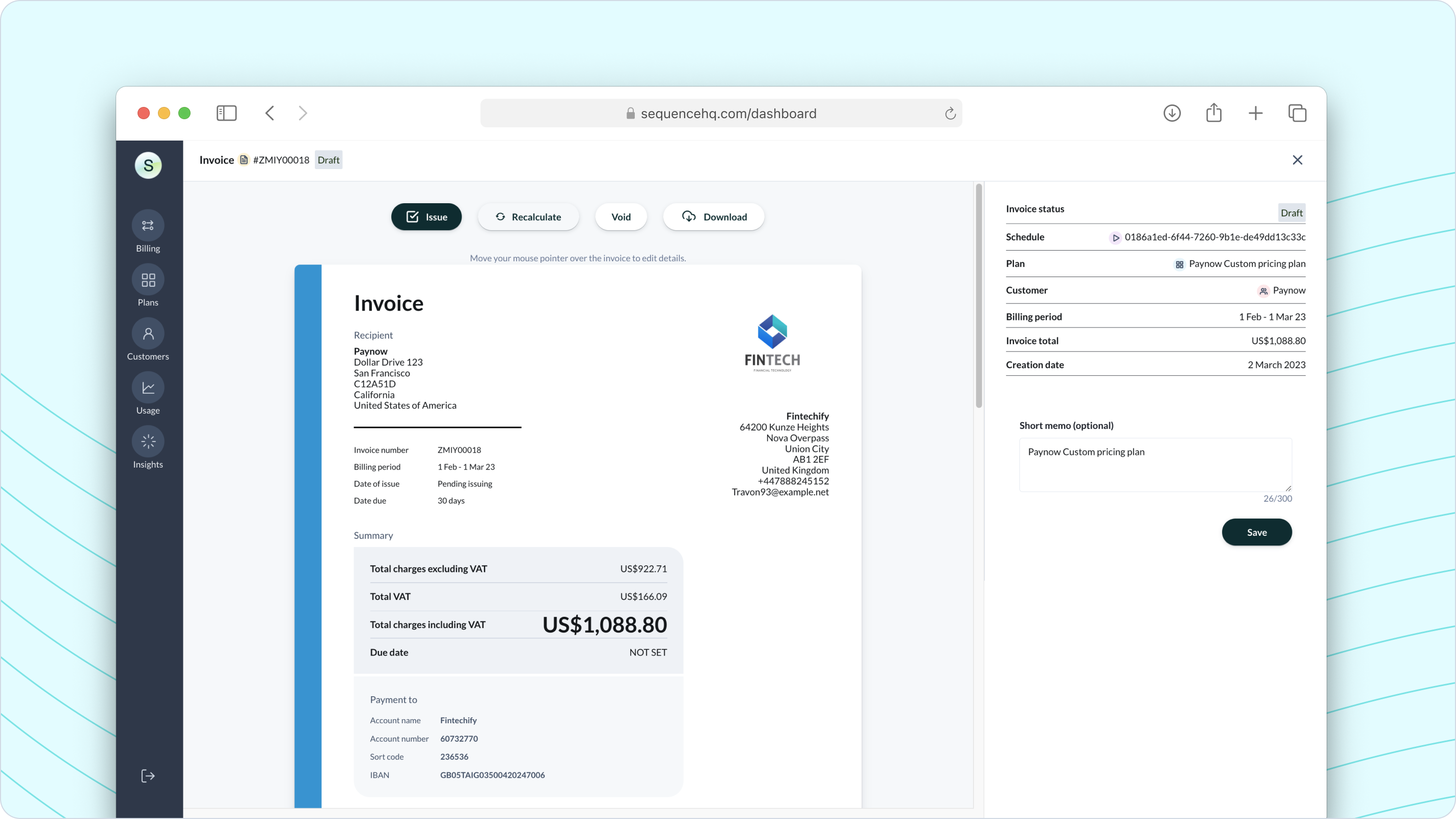 Recalculate Invoices