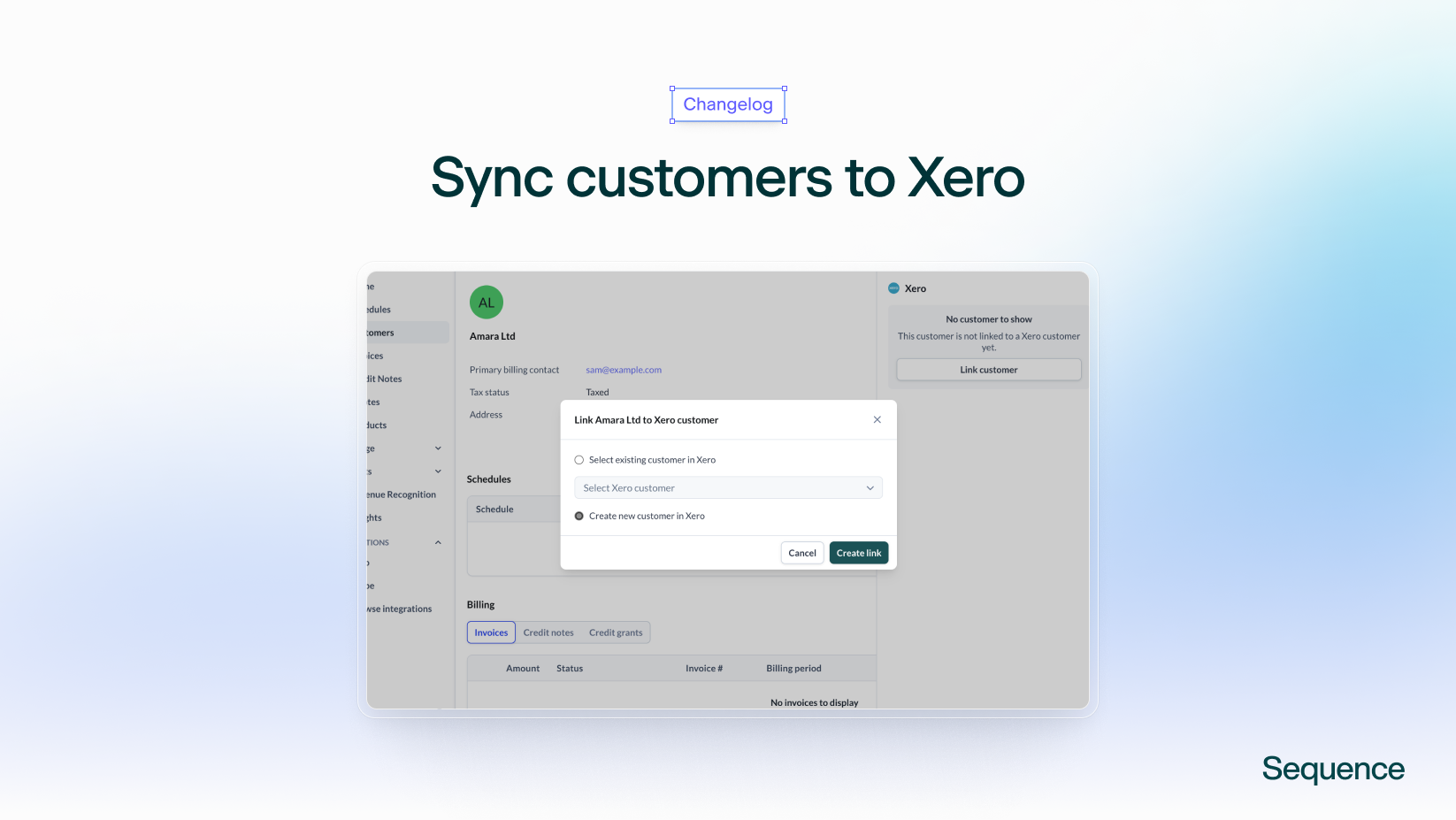 Sync new customers to Xero