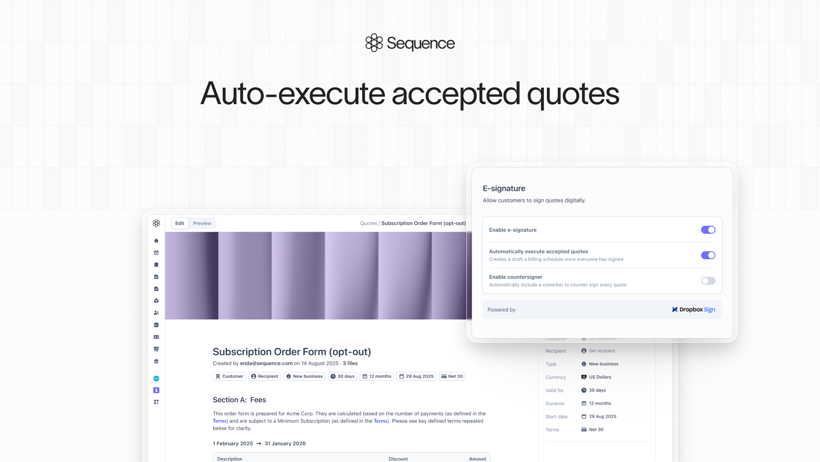 Auto-execute accepted quotes