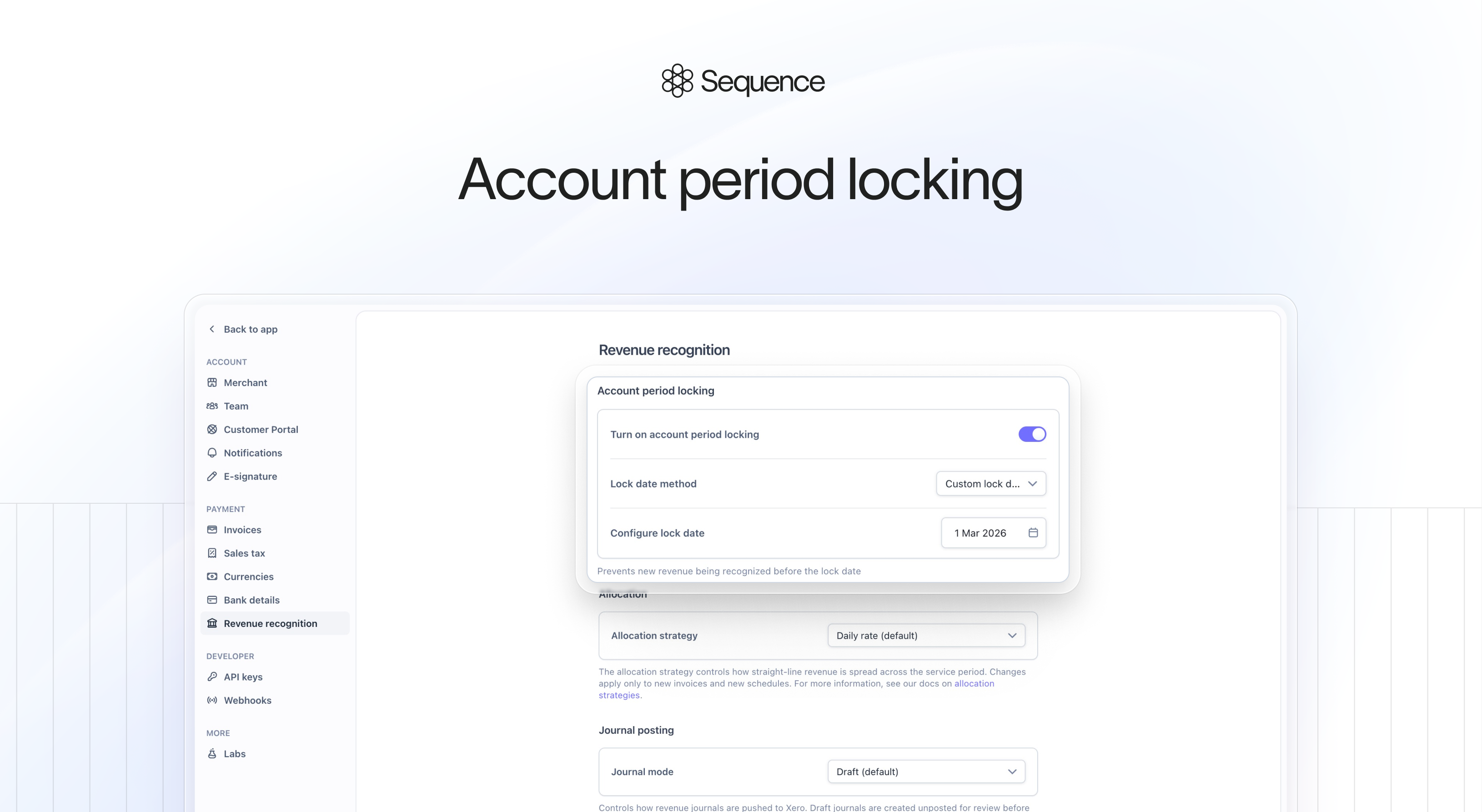 Account period locking