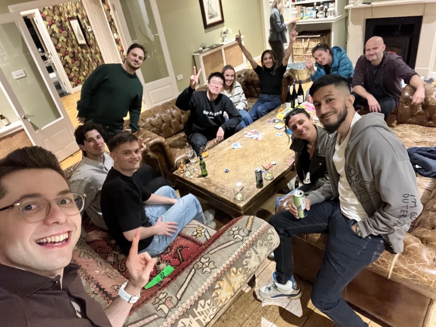 Group selfie at an offsite