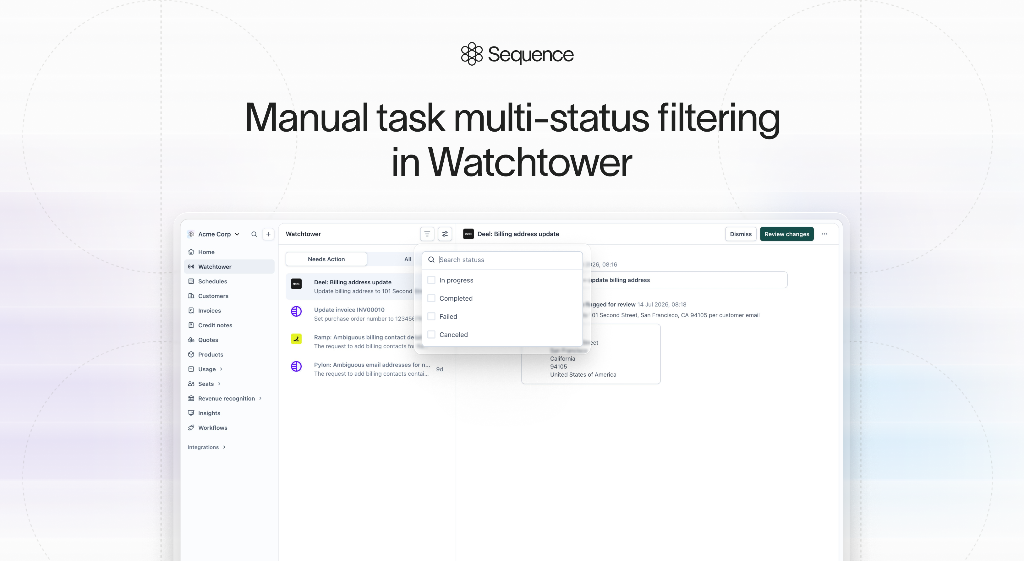 Watchtower multi-status filters