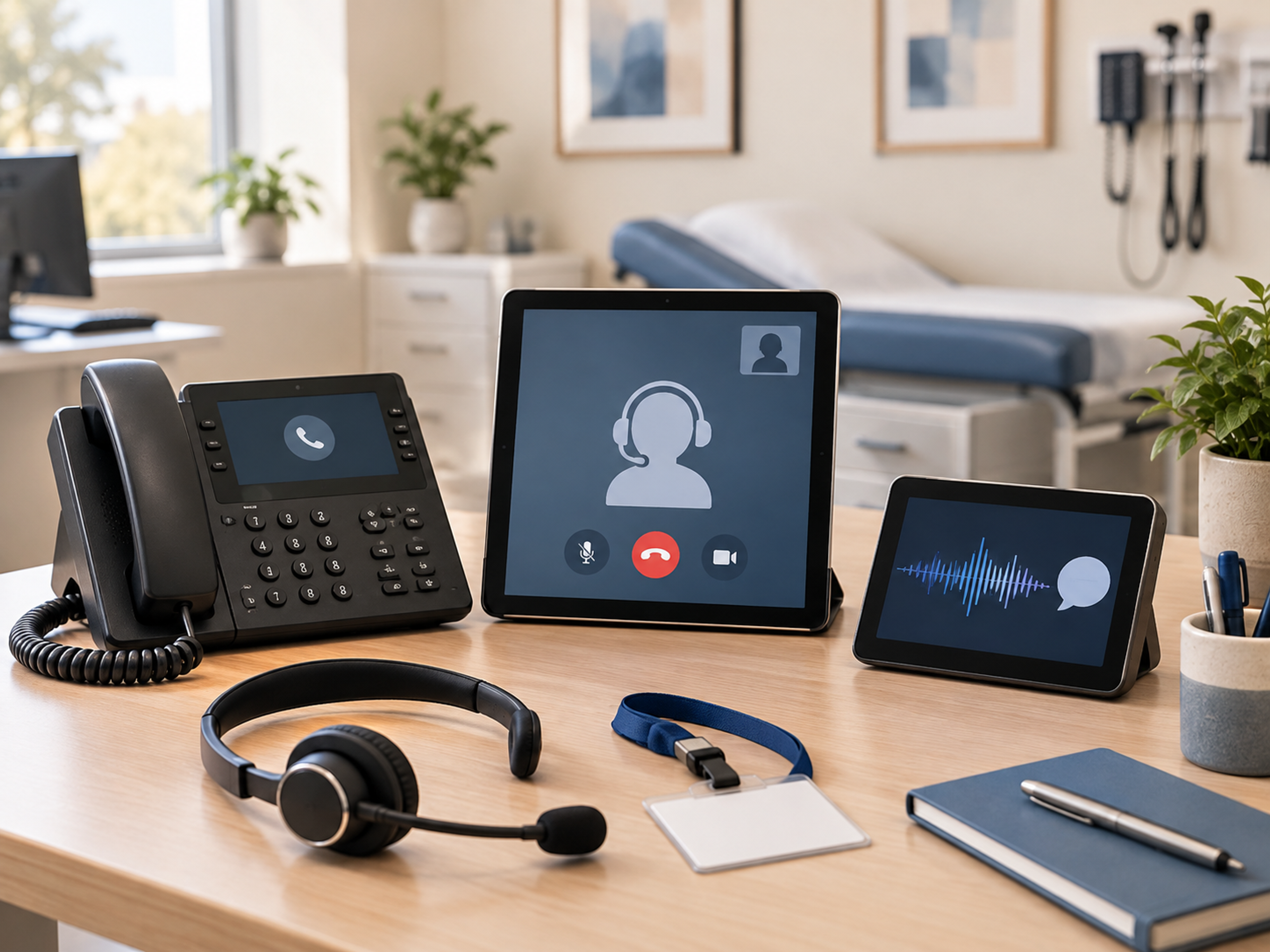 Healthcare medical interpreter services workflow showing in-person, phone, video, and AI interpretation connected with EHR and follow-up communication.