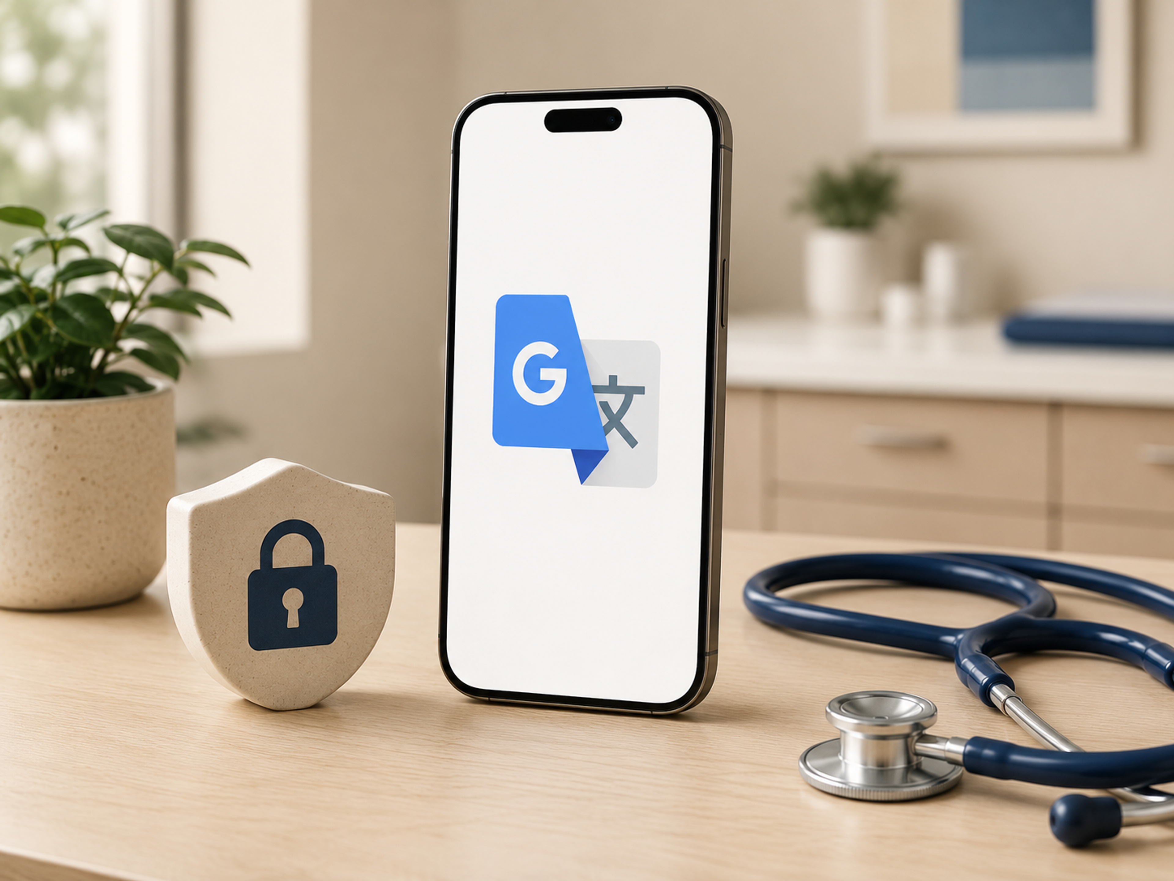 Healthcare security team reviewing Google Translate, Google Cloud Translation, PHI flow, audit logs, and HIPAA requirements.