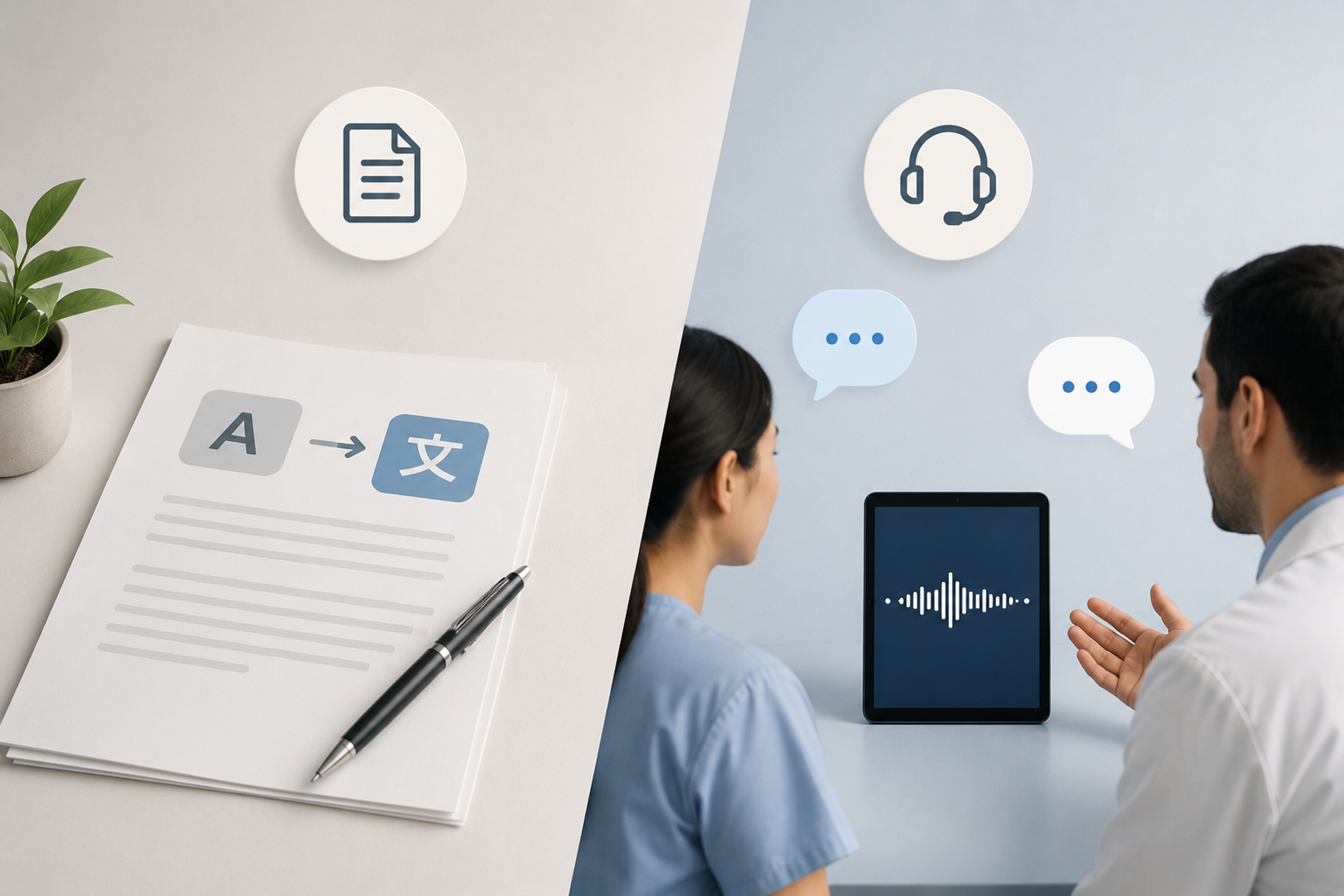 Written medical translation and live interpretation require different safety checks.
