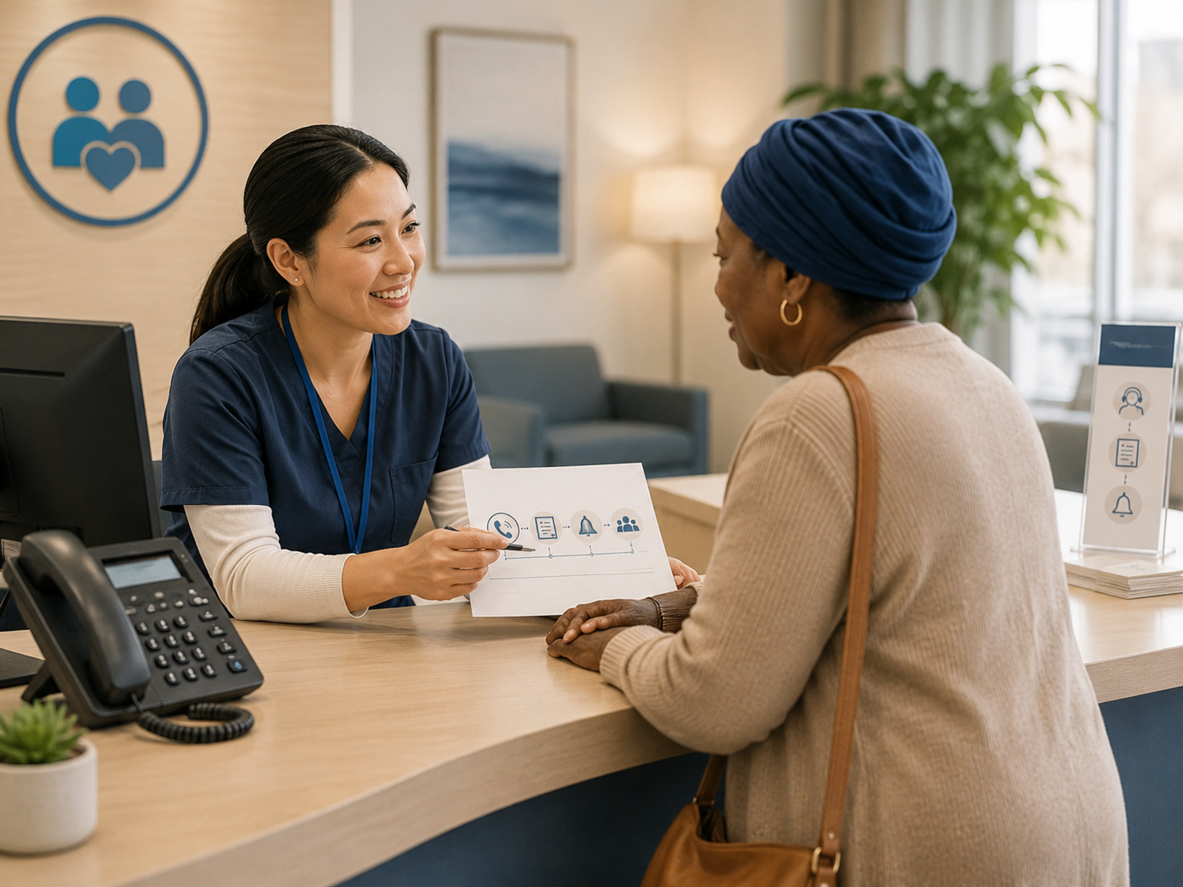 Pre-visit language-access workflow covering preferred language, interpreter setup, appointment preparation, forms, medications, and clinician handoff.