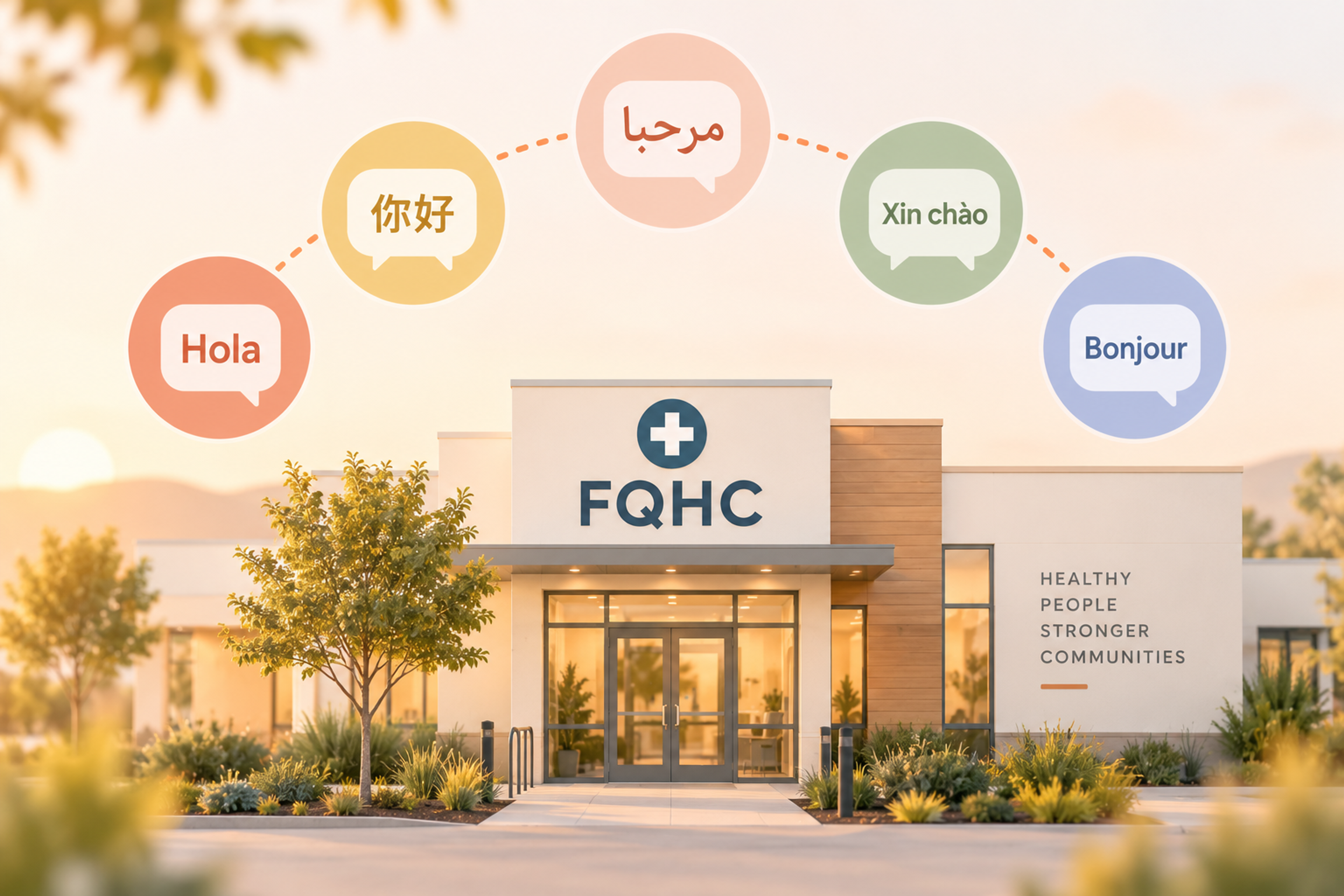 FQHC leaders reviewing language-access performance across multiple health center sites