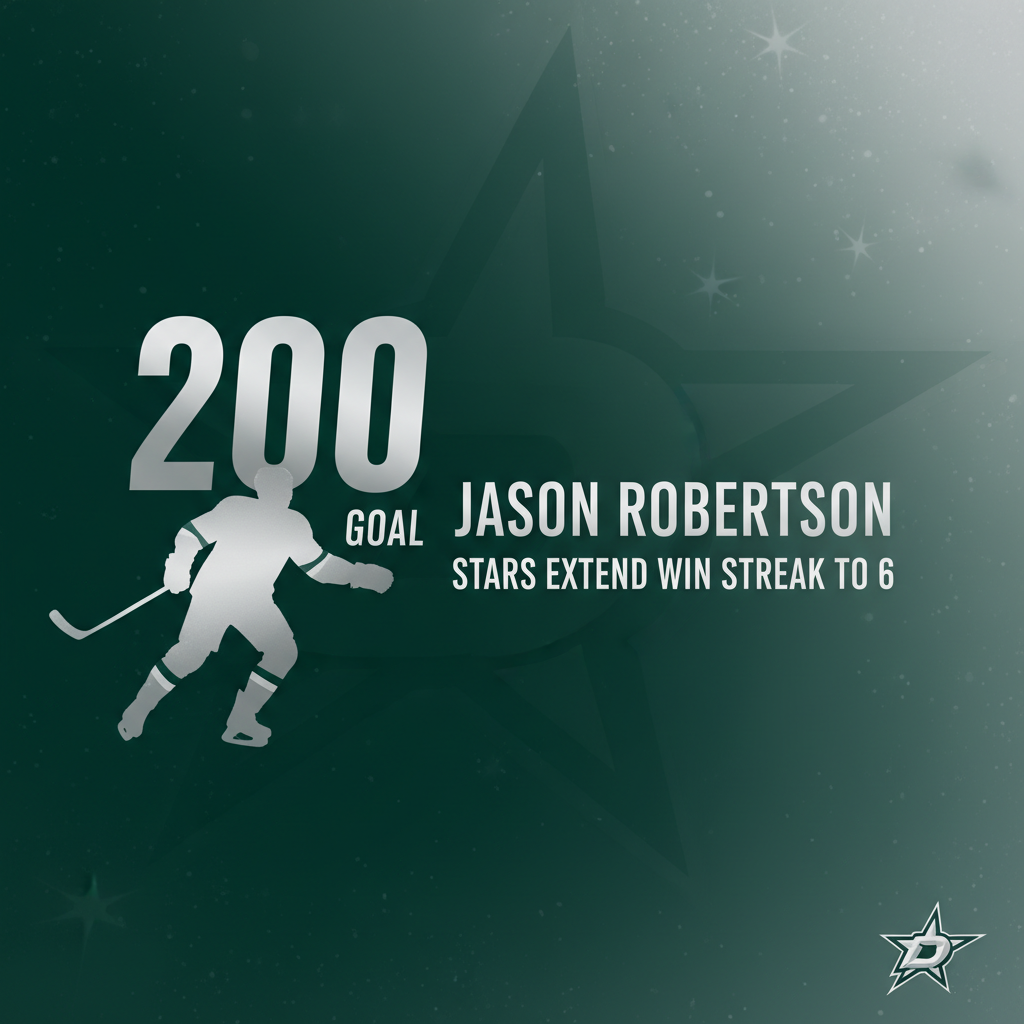 Stars Extend Win Streak to 6 as Robertson Hits 200th Goal