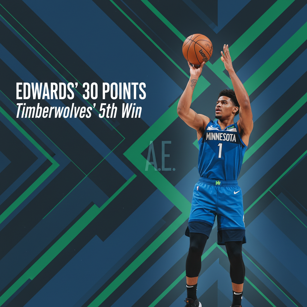 Edwards' 30 Points Rally Timberwolves to 5th Win in Six Games