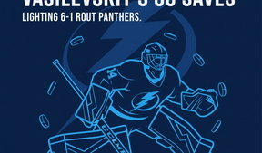 Vasilevskiy's 33 Saves Lead Lightning to 6-1 Rout of Panthers