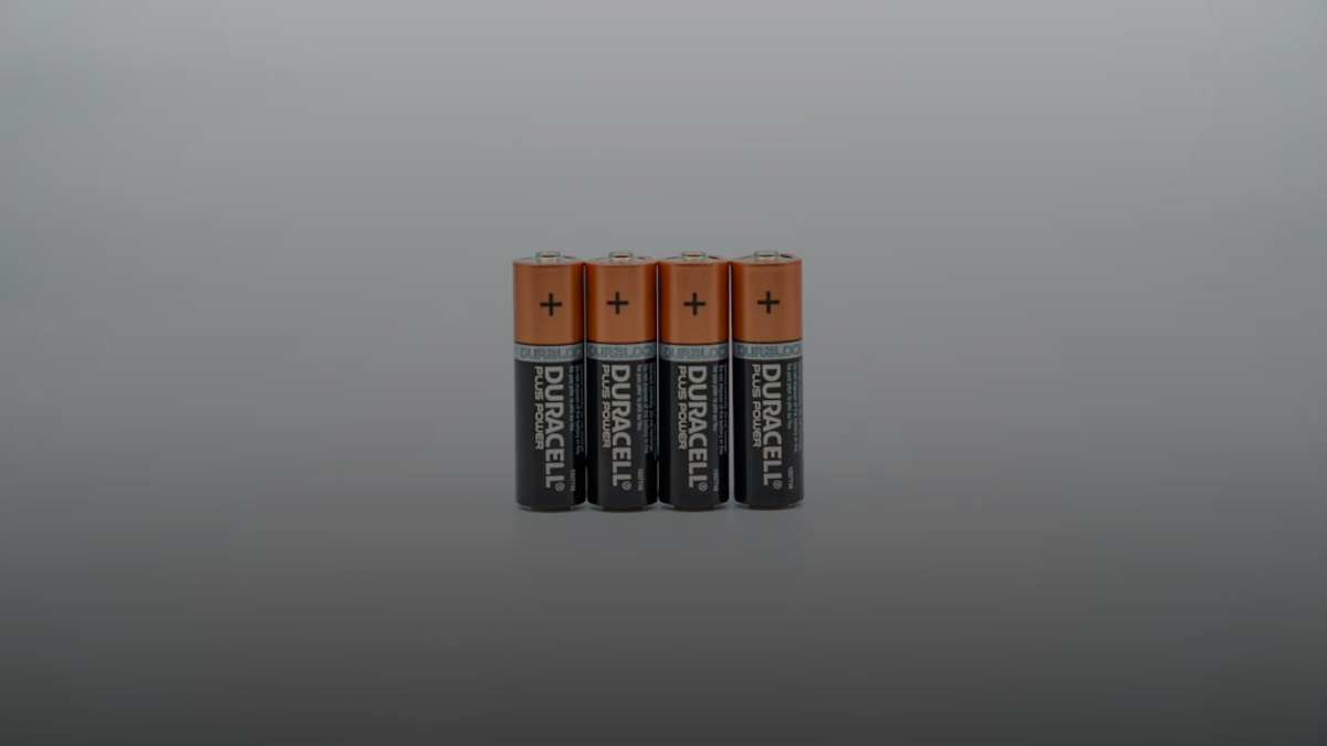 four Duracell batteries