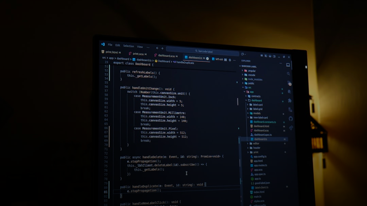 Computer screen displaying lines of code