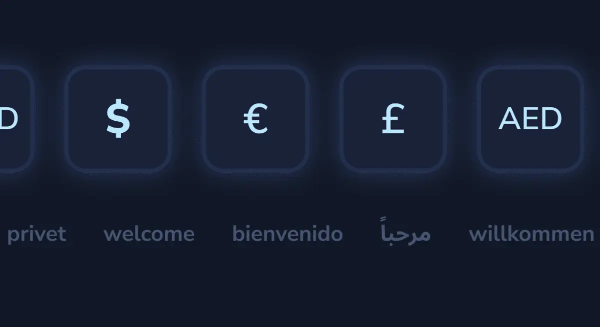 FineDine multiple currency screen.