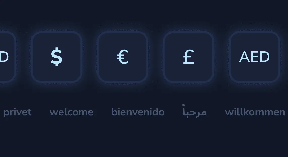 FineDine multiple currency screen.