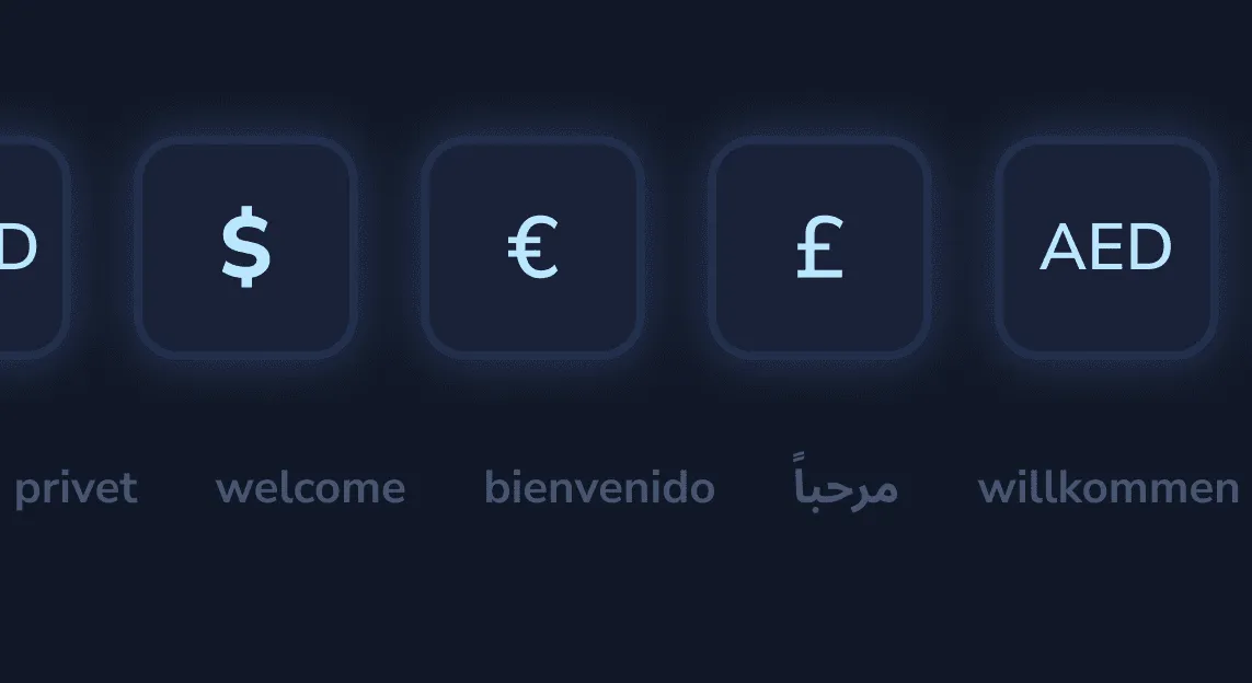 FineDine multiple currency screen.