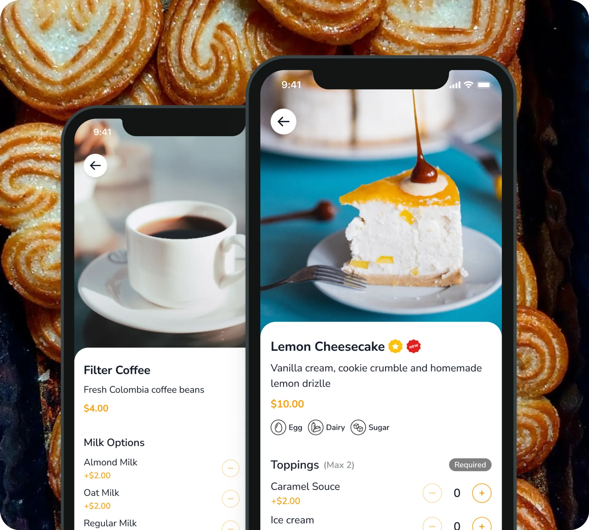 Item screen for menu management