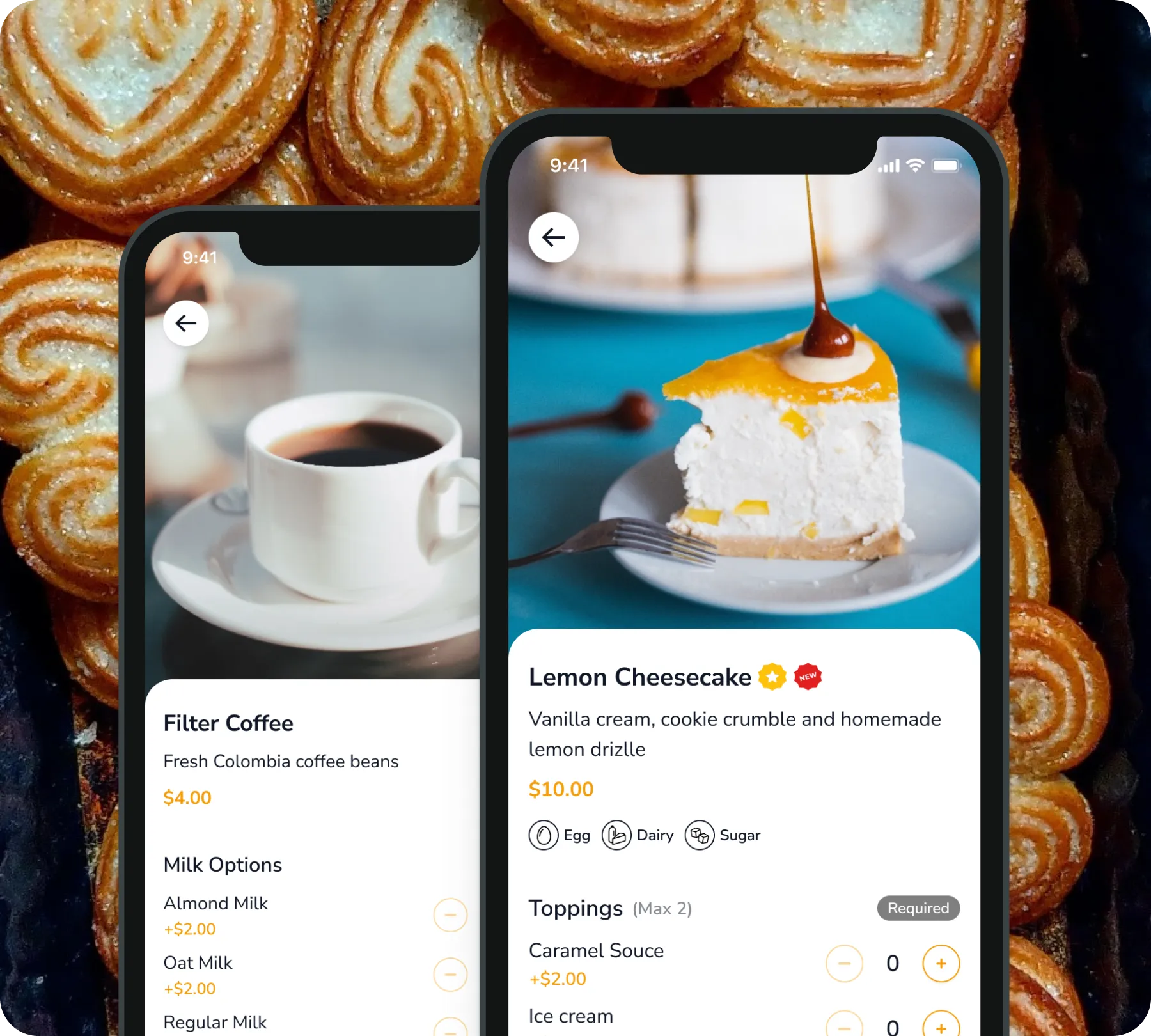Item screen for menu management