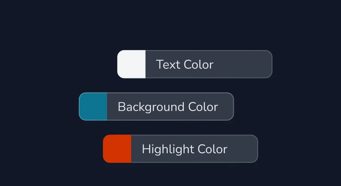 FineDine color codes.