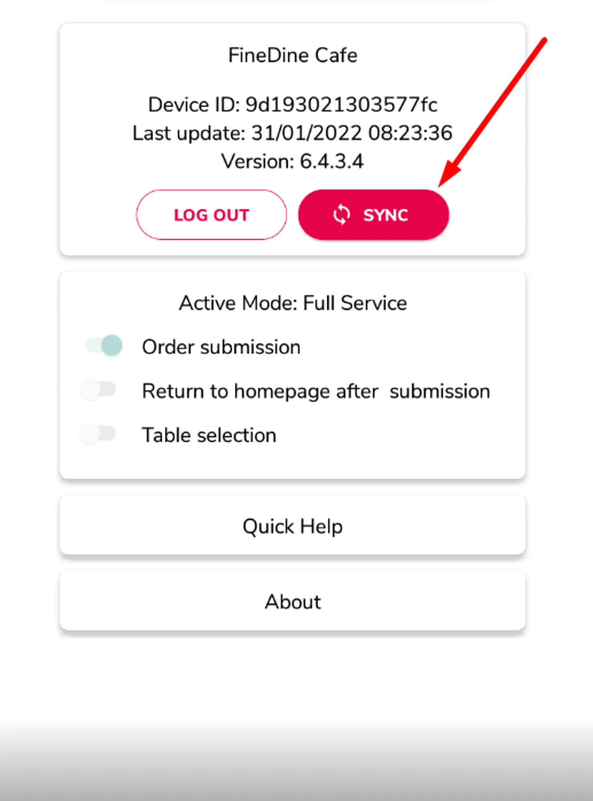 SYNC Button