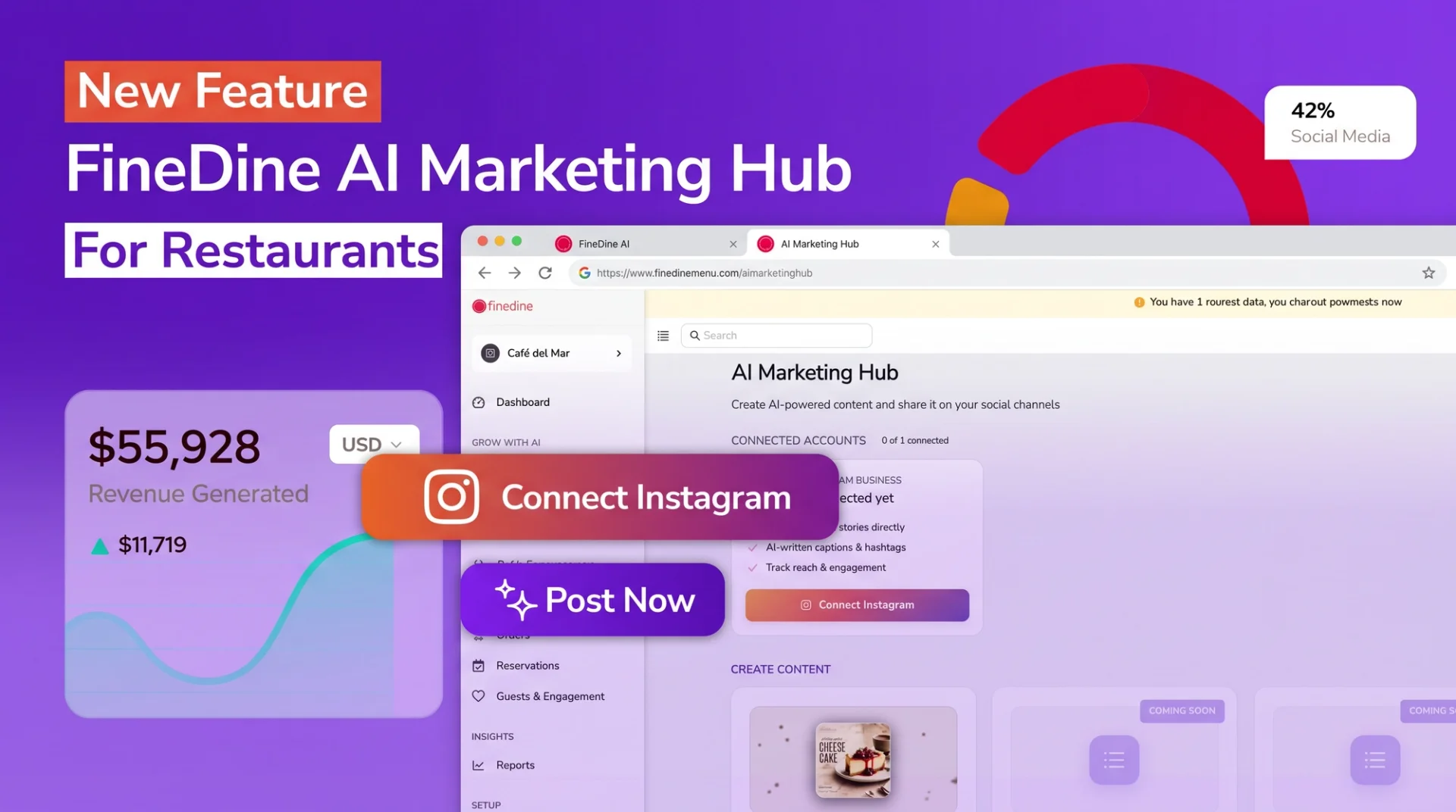 FineDine AI Marketing Hub Is Live: AI-Powered Restaurant Marketing from One Panel