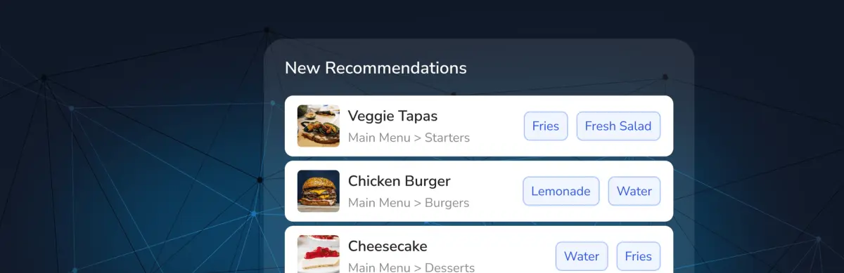 FineDine recommendation screen.