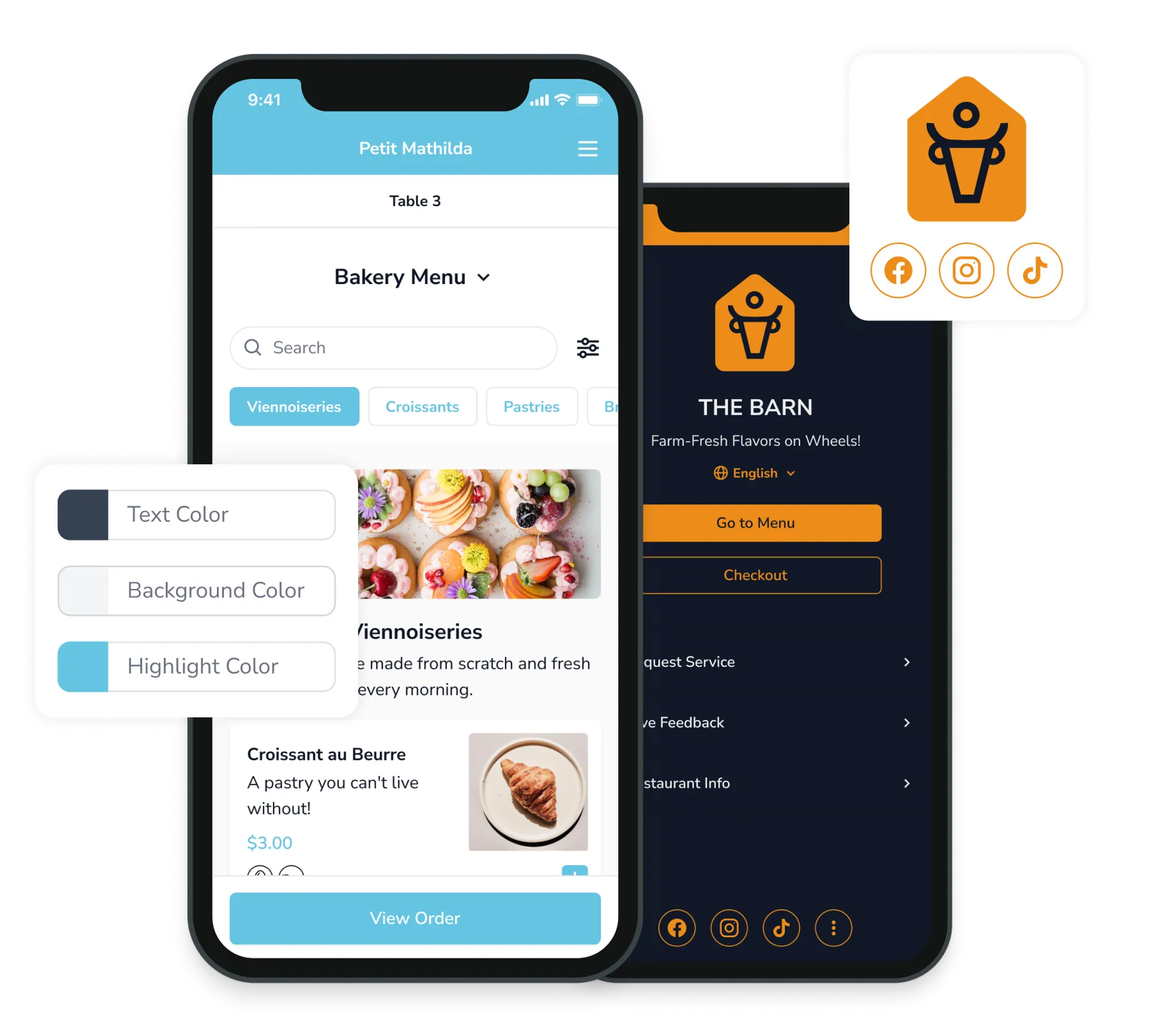 FineDine custom design and branding.