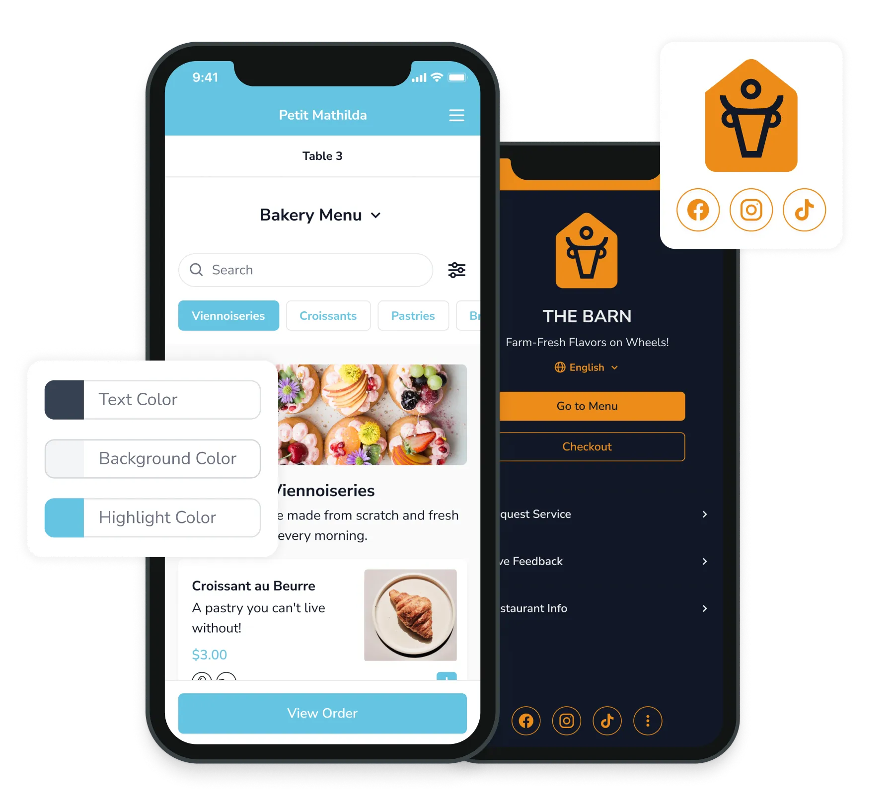 FineDine custom design and branding.