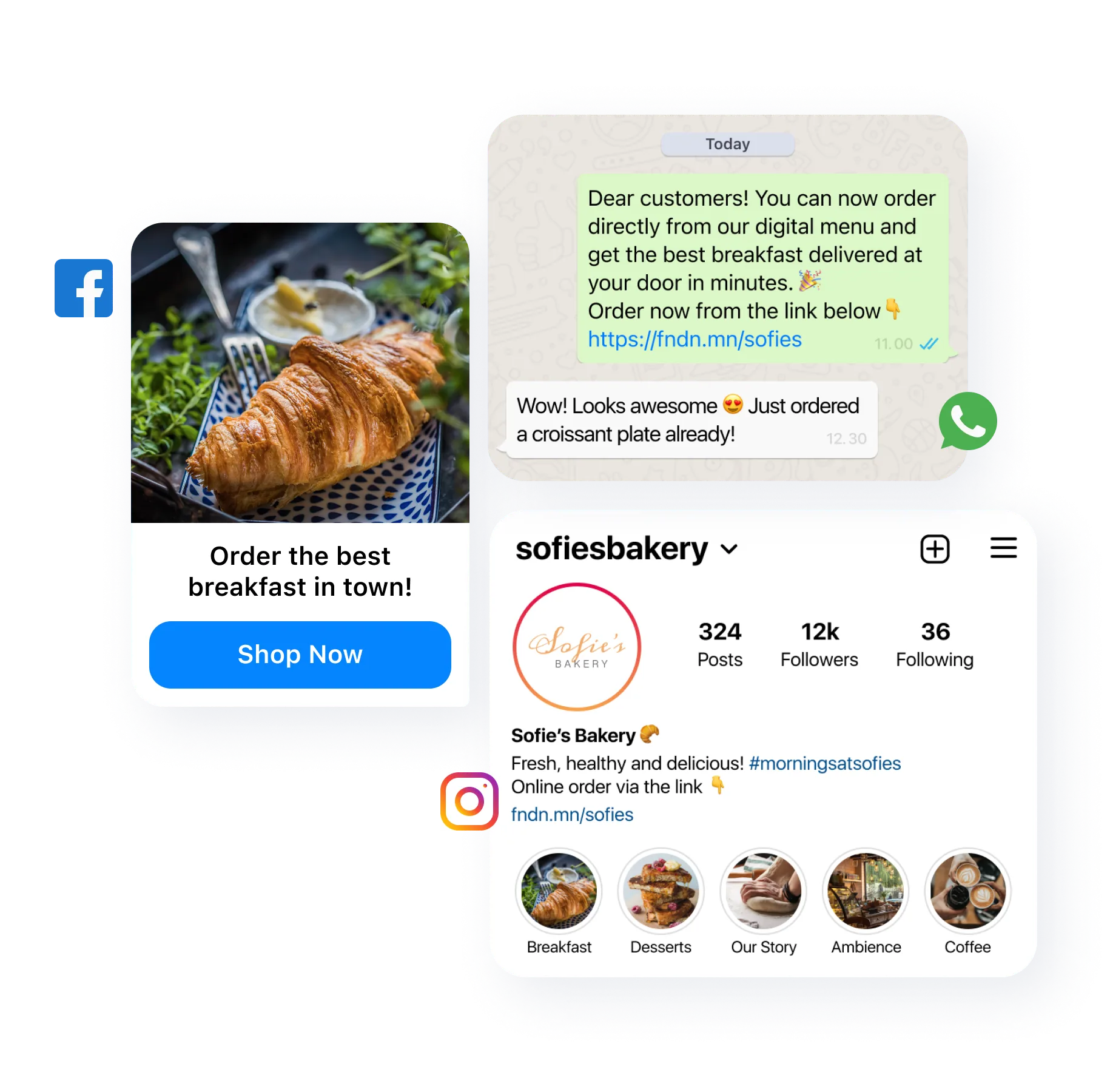Delivery and Pickup menu sharing platforms.