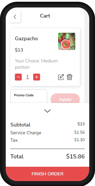 Cart View for Mobile Menu
