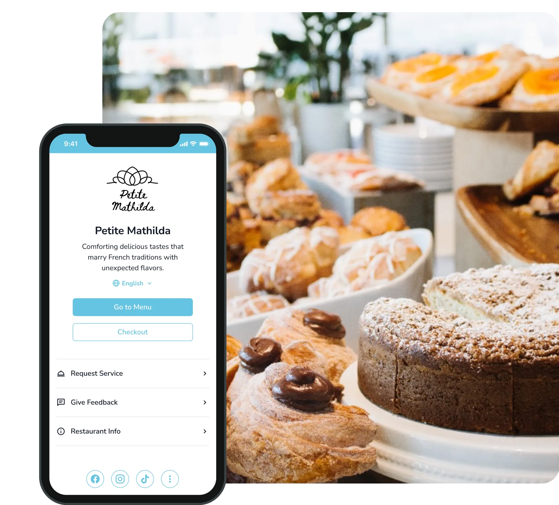QR menu solutions for Cafe and Bakery.