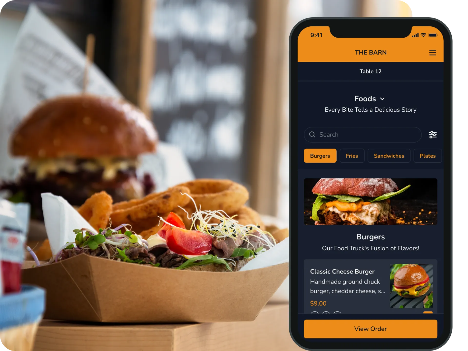 FineDine food truck menu.