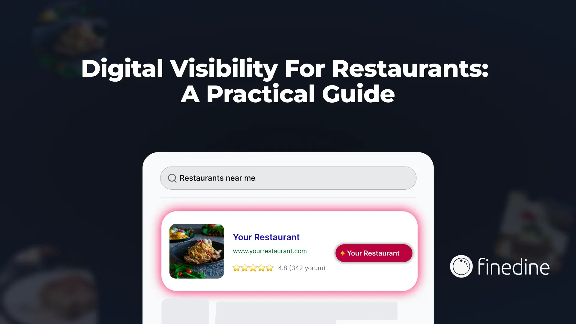 Card showing a Restaurants near me search result with a listing card and star rating