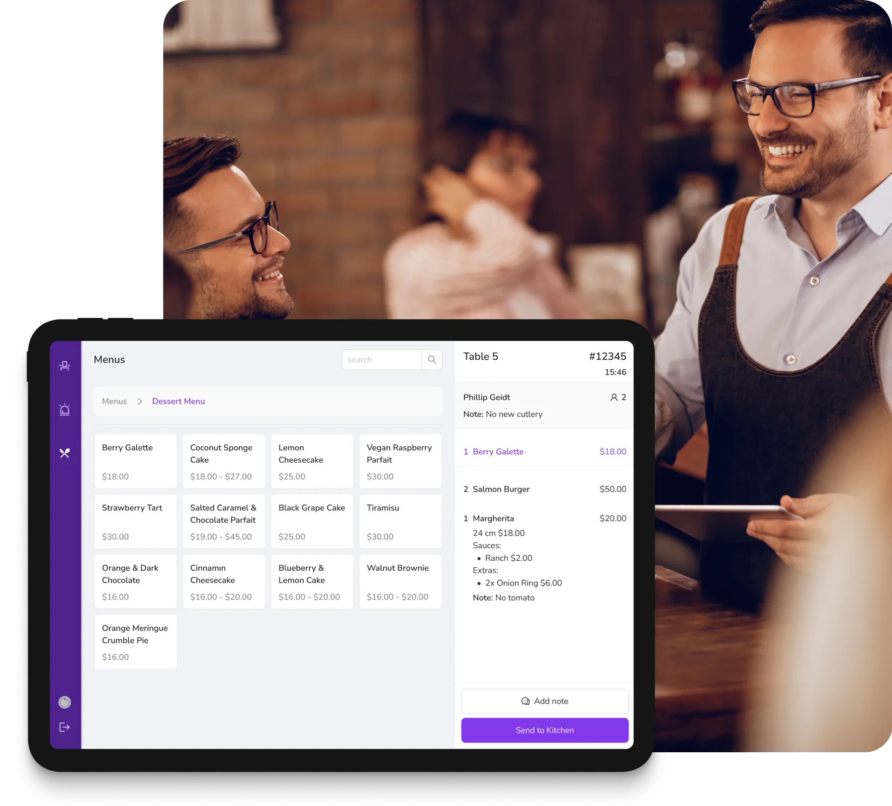 FineDine POS Lite screen.
