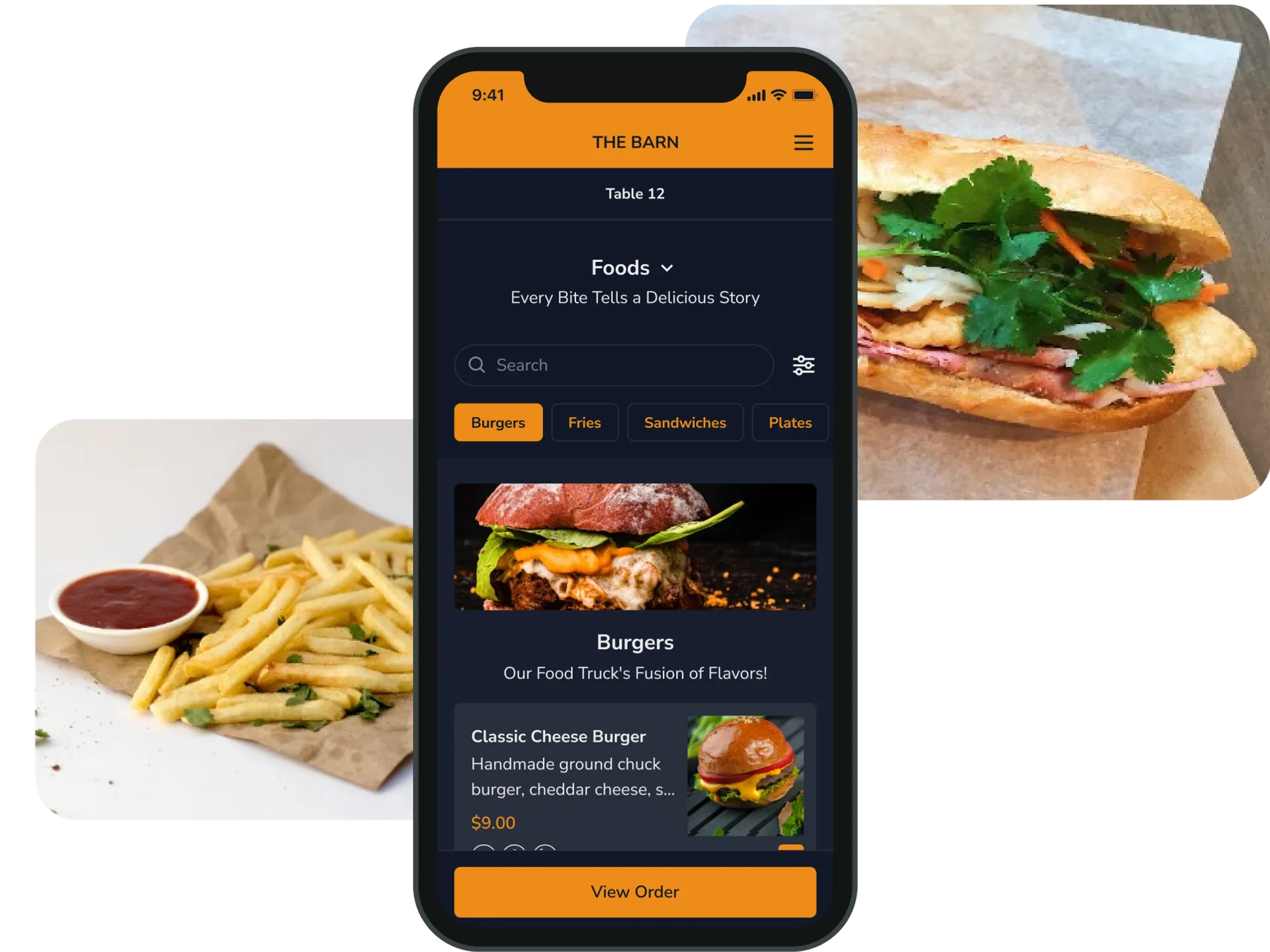Food truck customizable menu.