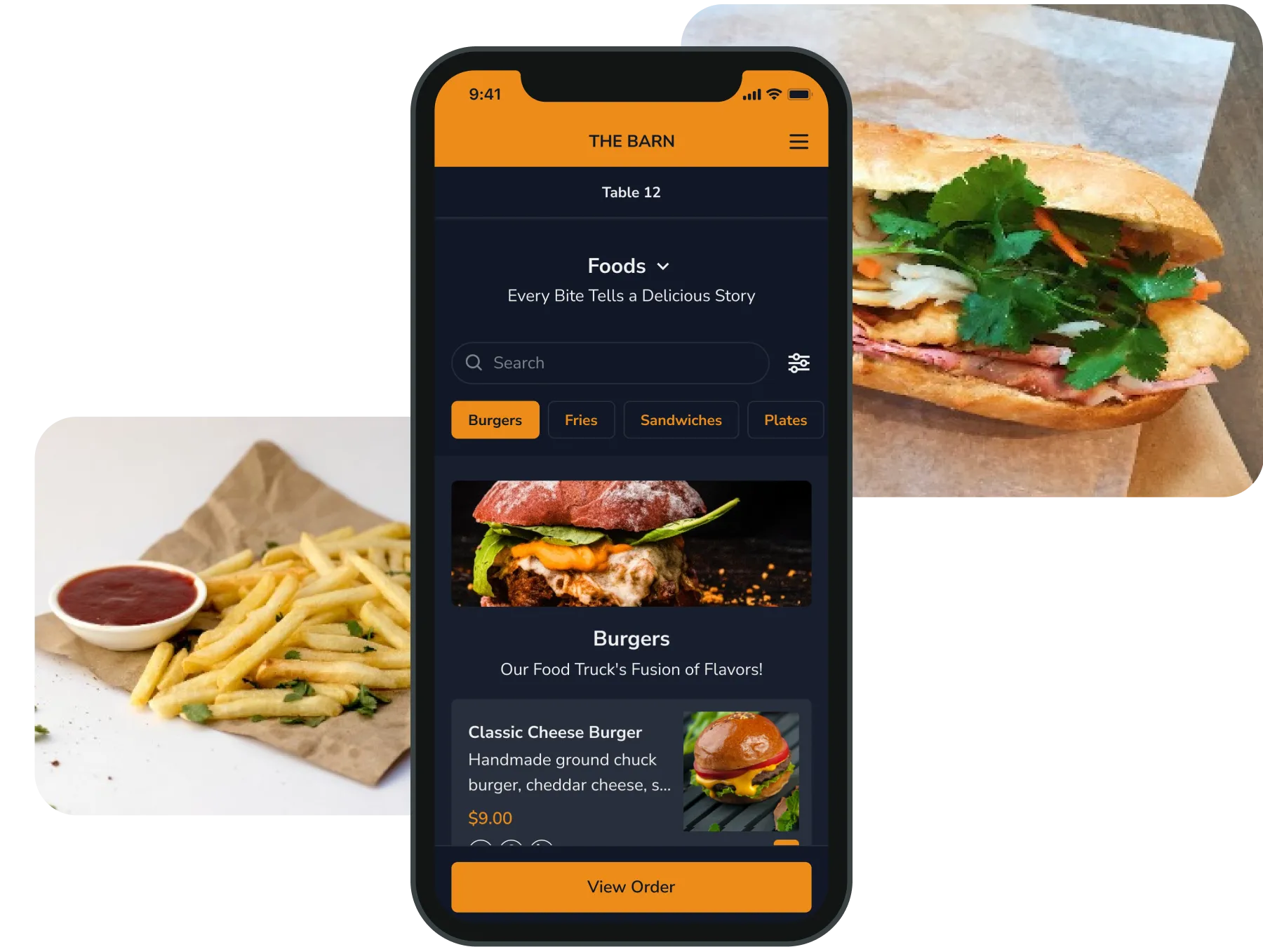 Food truck customizable menu.