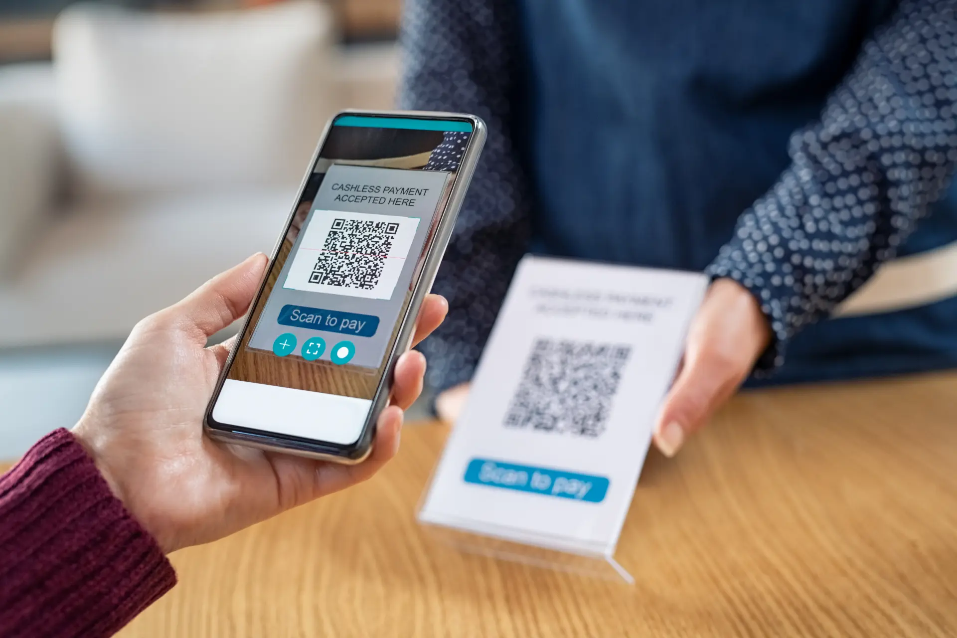 A QR code menu displayed on a smartphone.