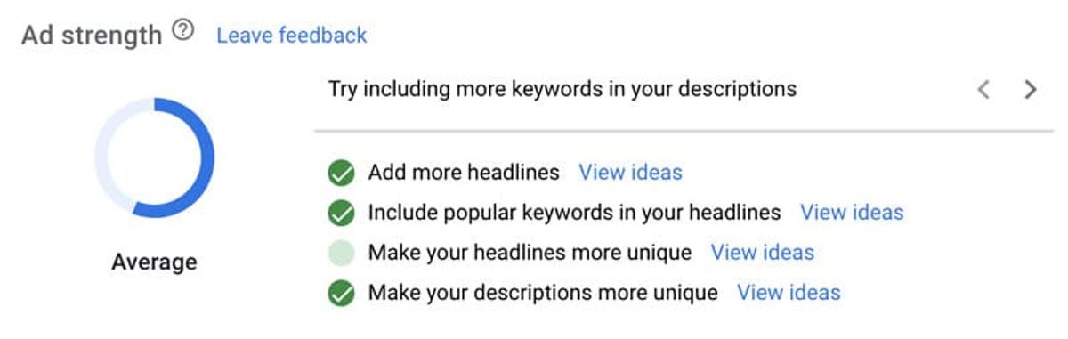 Ad Strength Example RSA