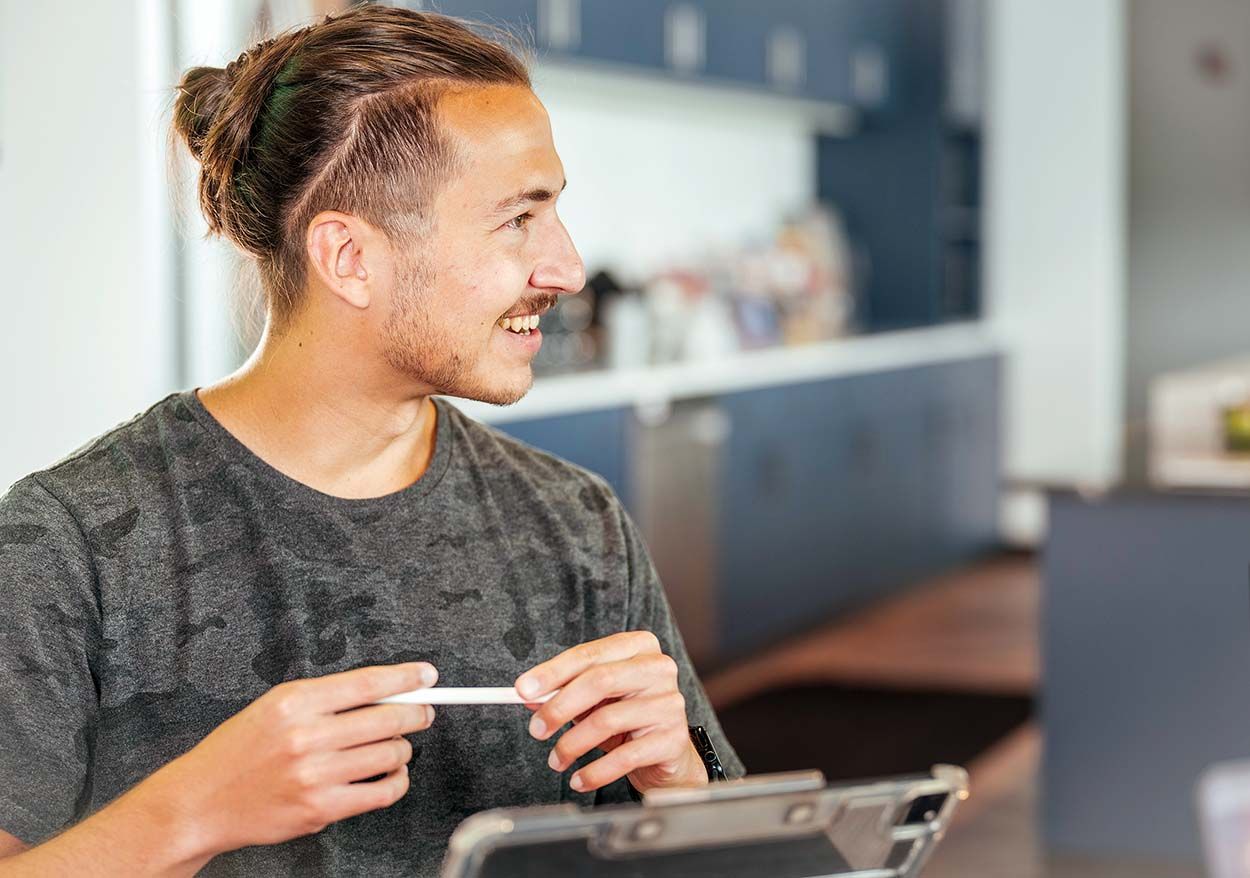 Found Search Marketing team member collaborating over a tablet