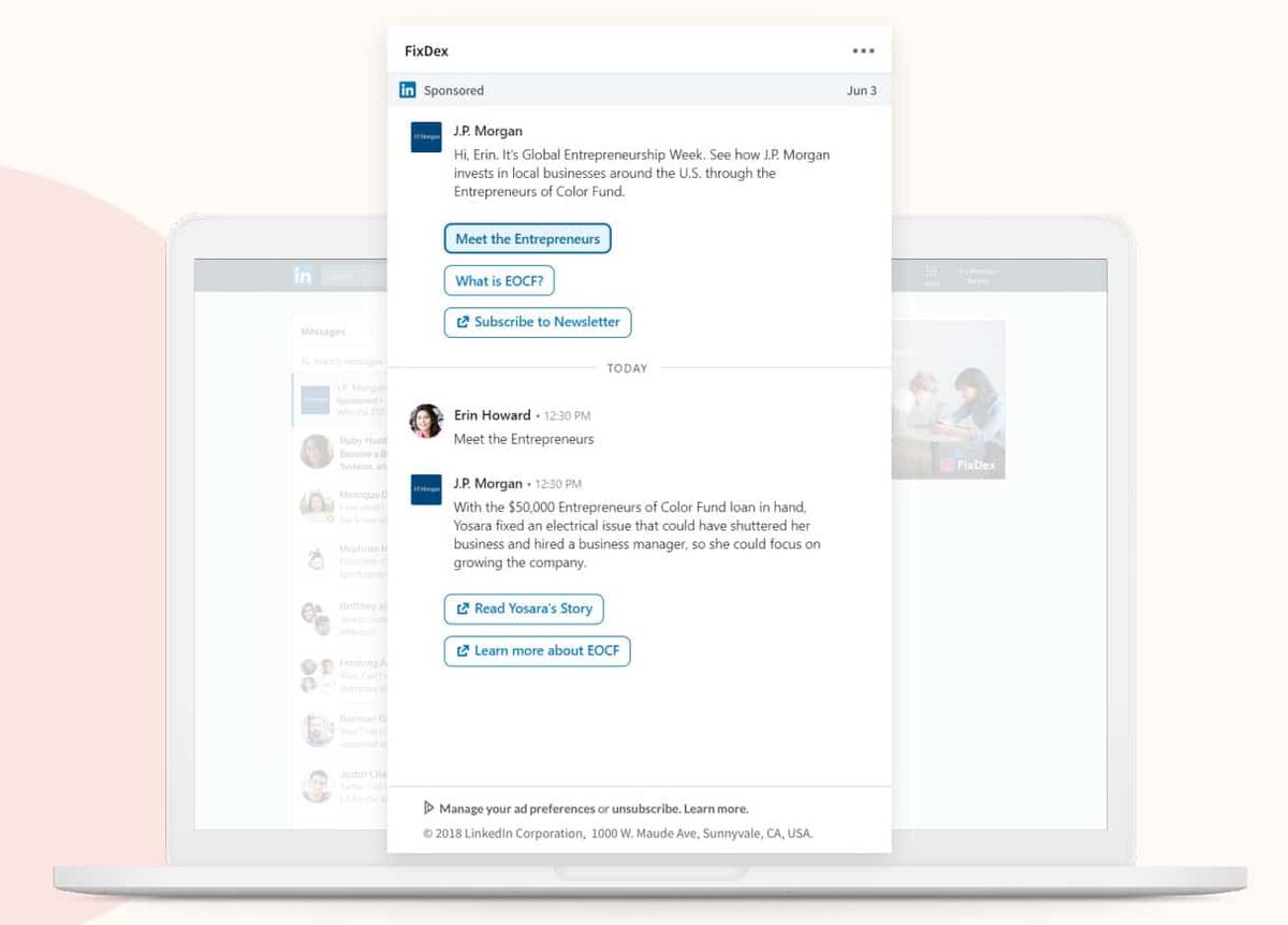 LinkedIn Conversation Ads Example
