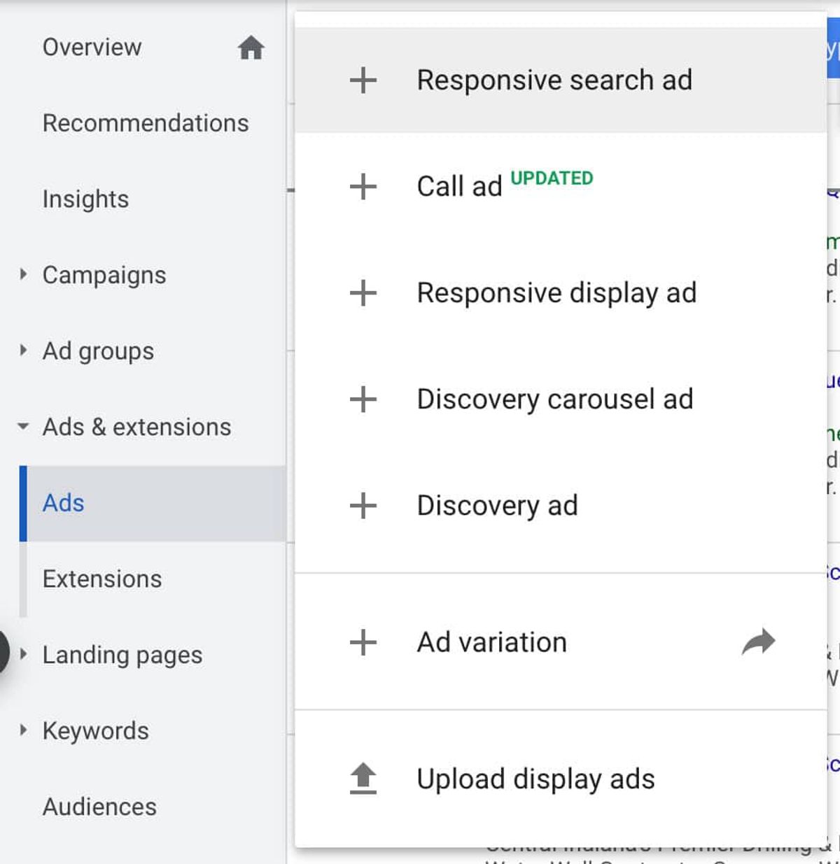 Where to Create Responsive Search Ads