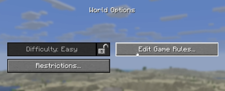 screenshot of the new World Options screen in the pause menu
