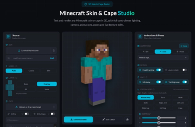 How to Render, Pose, Edit and View Minecraft Skins and Capes Online