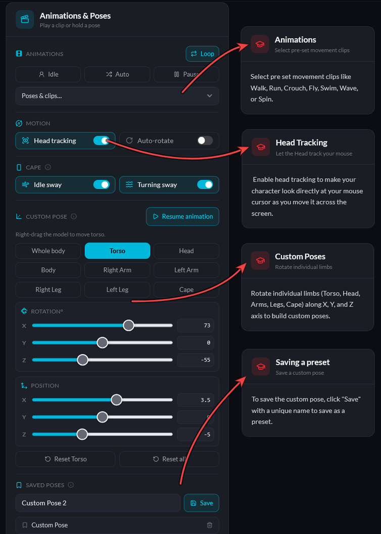 Poses and Animations - example image