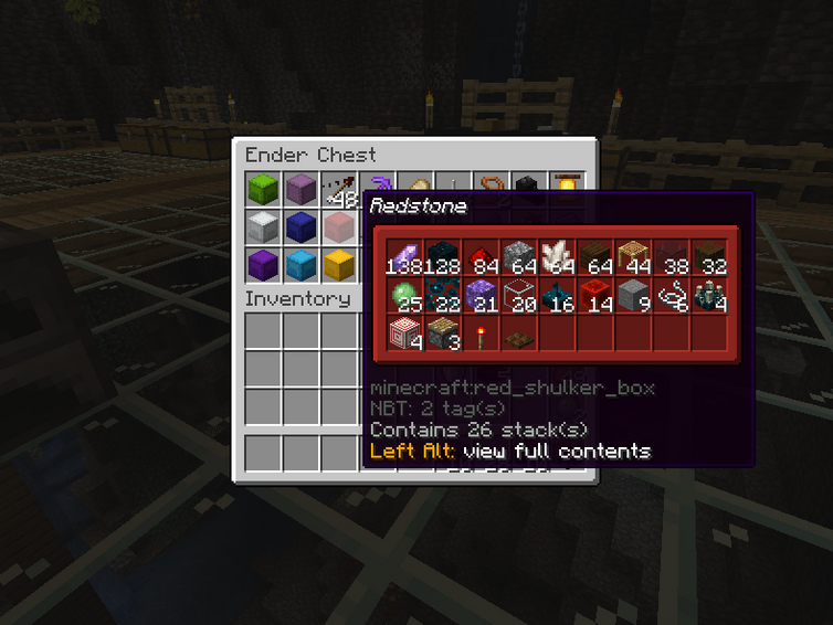 Kanthi mod Tooltip Box Shulker, sampeyan bisa ndeleng barang ing kothak Shulker ing GUI sing apik lan resik