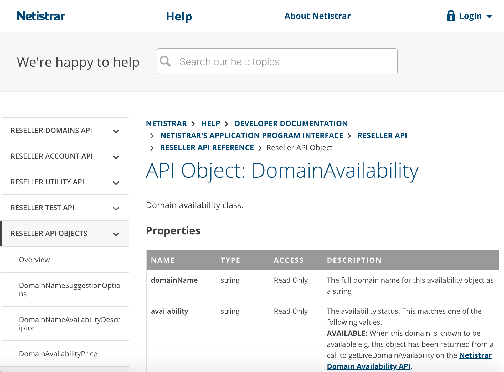 Netistrar's Application Programming Interface documentation