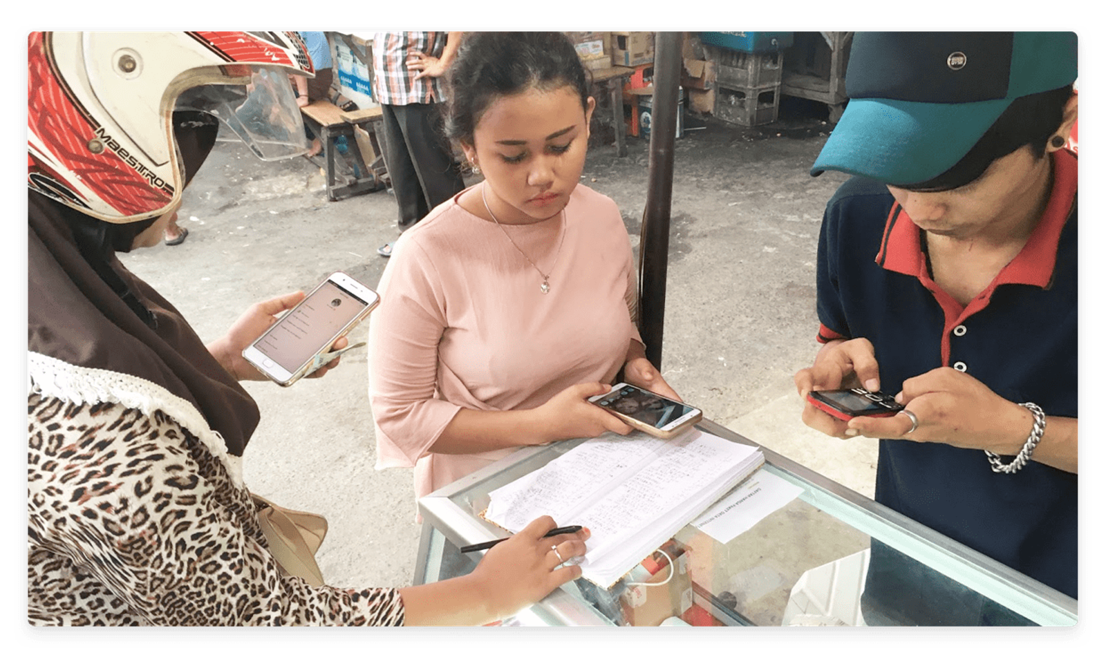 Interviewing on the street