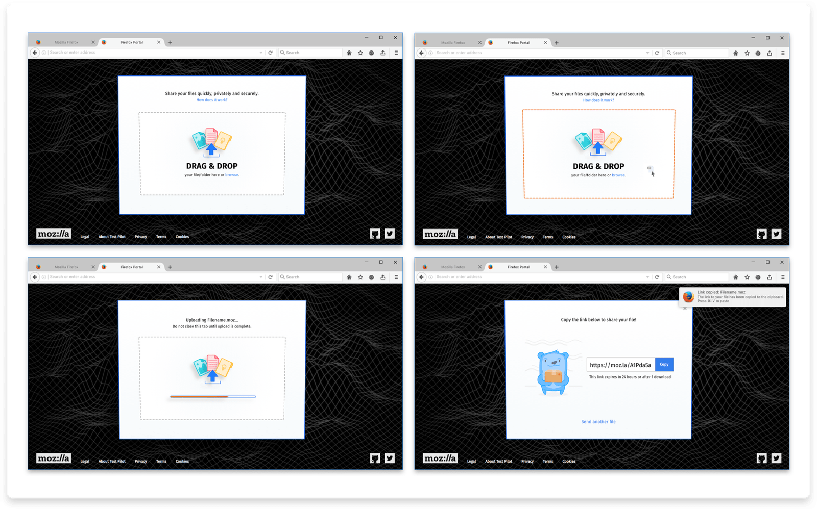 Early wireframes to establish the user interactions.