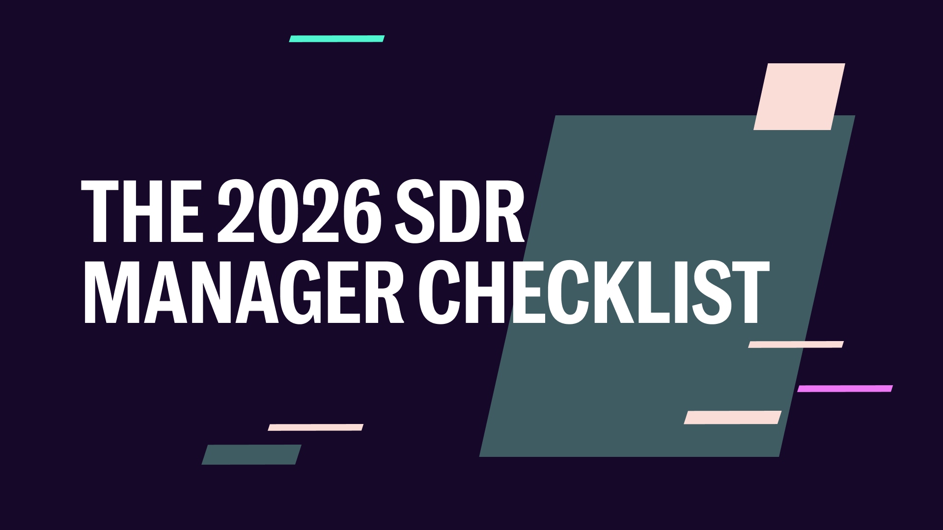 Orum - The 2026 SDR Manager Checklist